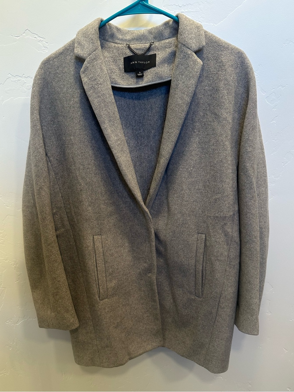 Ann Taylor Gray Tailored Wool-Blend Blazer Coat